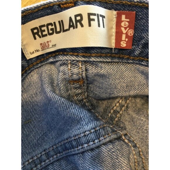 Levis 505 Mens Regular Fit Jeans W33 L30 100% Cotton Denim Blue Classic - Picture 6 of 8